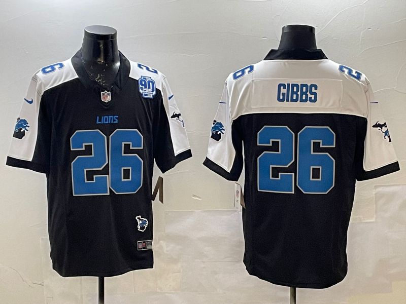 Men Detroit Lions #26 Gibbs Black Thanksgiving three generations 2025 Nike Limited NFL Jersey style 5->detroit lions->NFL Jersey